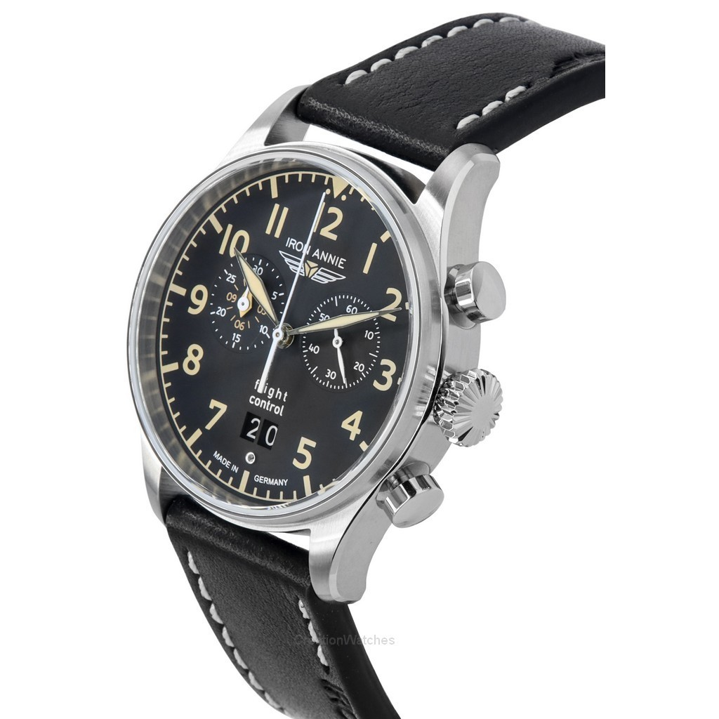 Iron Annie Flight Control Chronograph Black Dial Quartz 51862 Men S Watch