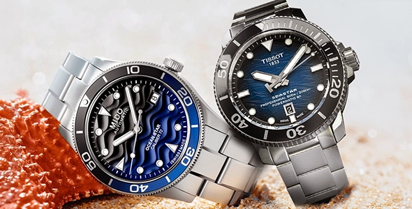Die Mido Ocean Star und die Tissot Seastar sind Schweizer Taucheruhren, die für ihre solide Leistung bekannt sind. Diese Uhren versprechen, Sie bei Ihren Unterwasserabenteuern zu begleiten.

