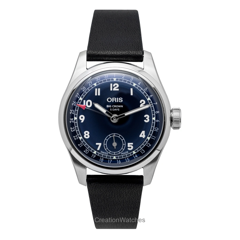Oris Big Crown Pointer Date Calibre 403 レザーベルト 青文字盤 自動巻き 01-403-7776-4065-07-5-19-11 メンズ腕時計