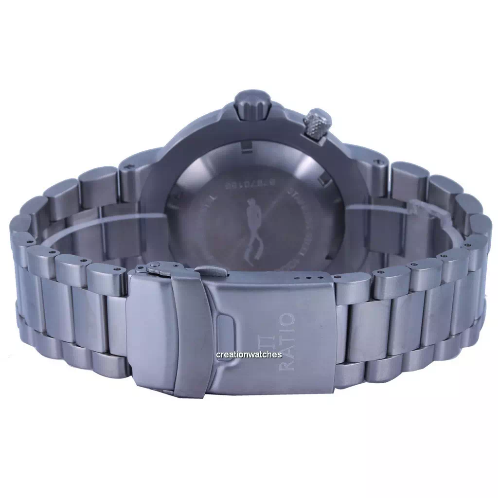 Reloj para hombre Ratio FreeDiver con esfera azul y acero inoxidable de cuarzo 1050MD93-12V-BLU 1000M