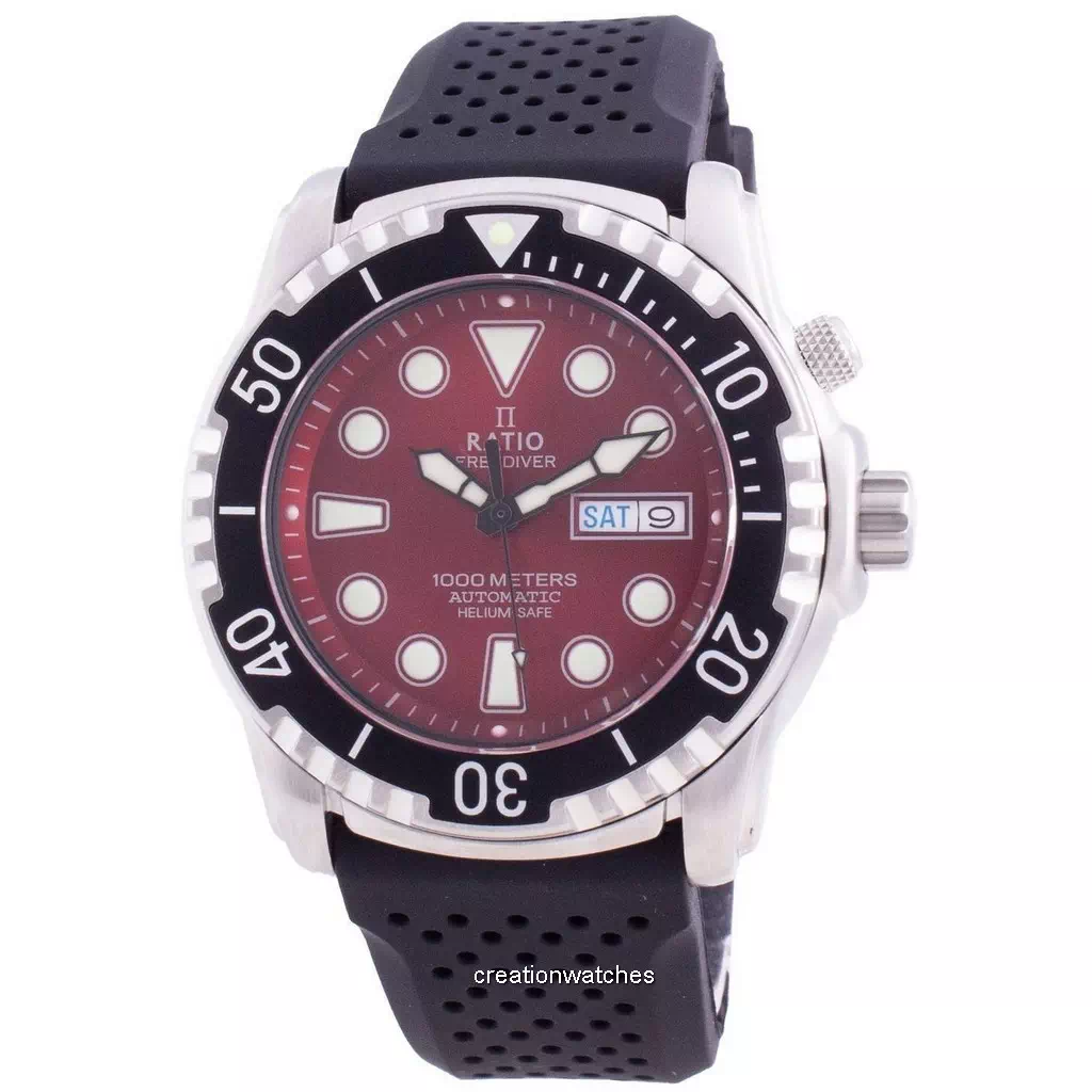 Ratio FreeDiver Helium-Safe 1000M Sapphire Automatic 1068HA90-34VA-RED Men's Watch