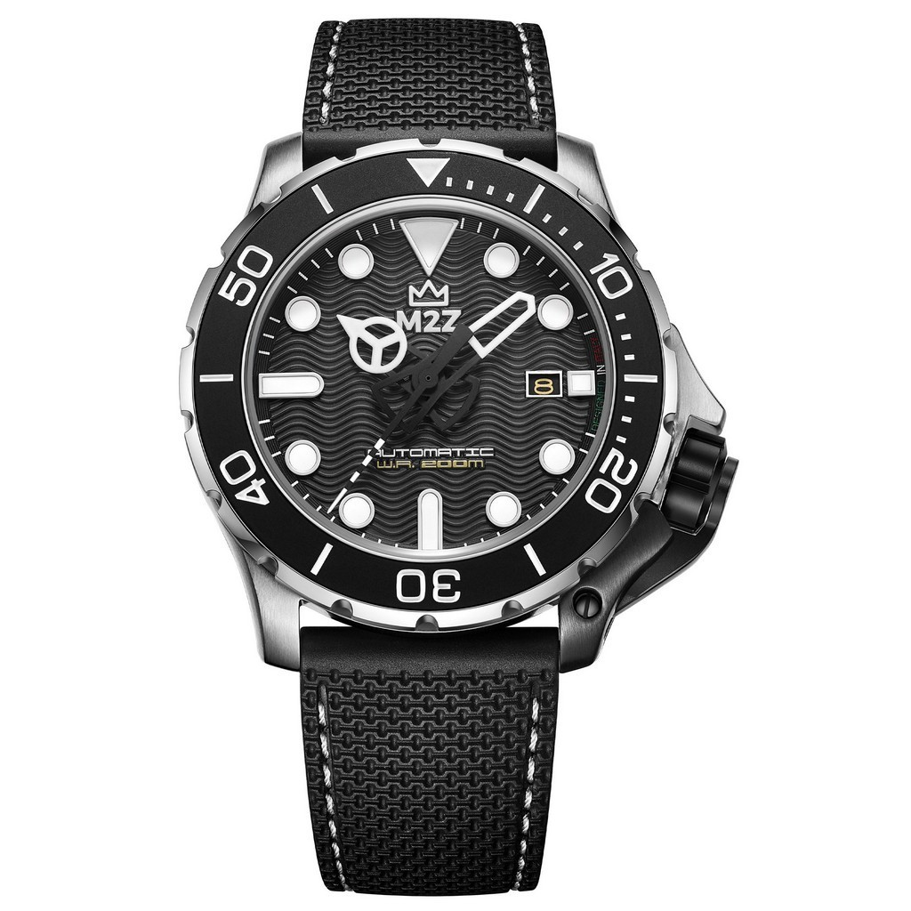 M2Z Diver 200 Sapphire Glass Black Strap Black Dial Automatic 200-002 200M Men's Watch