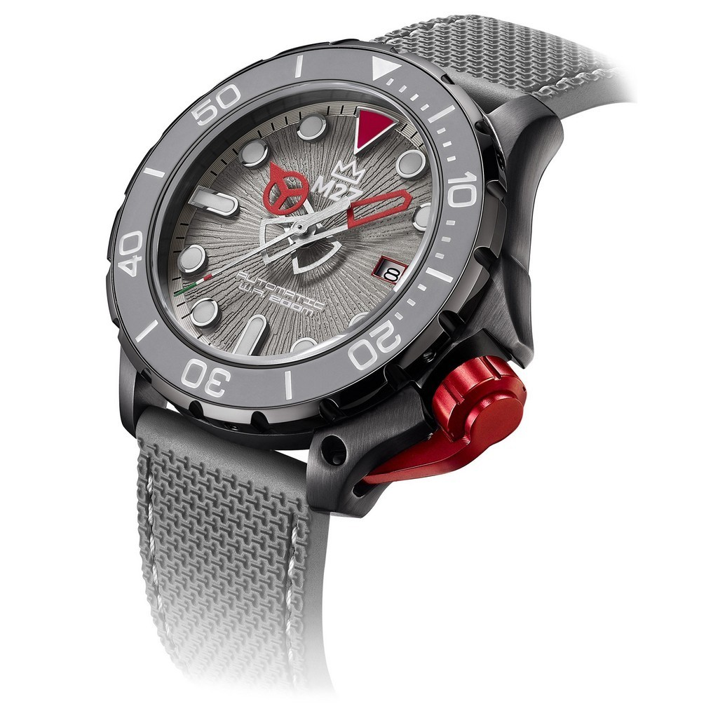 M2Z Diver 200 Sapphire Glass Grey Strap Grey Dial Automatic 200-004 200M Men's Watch