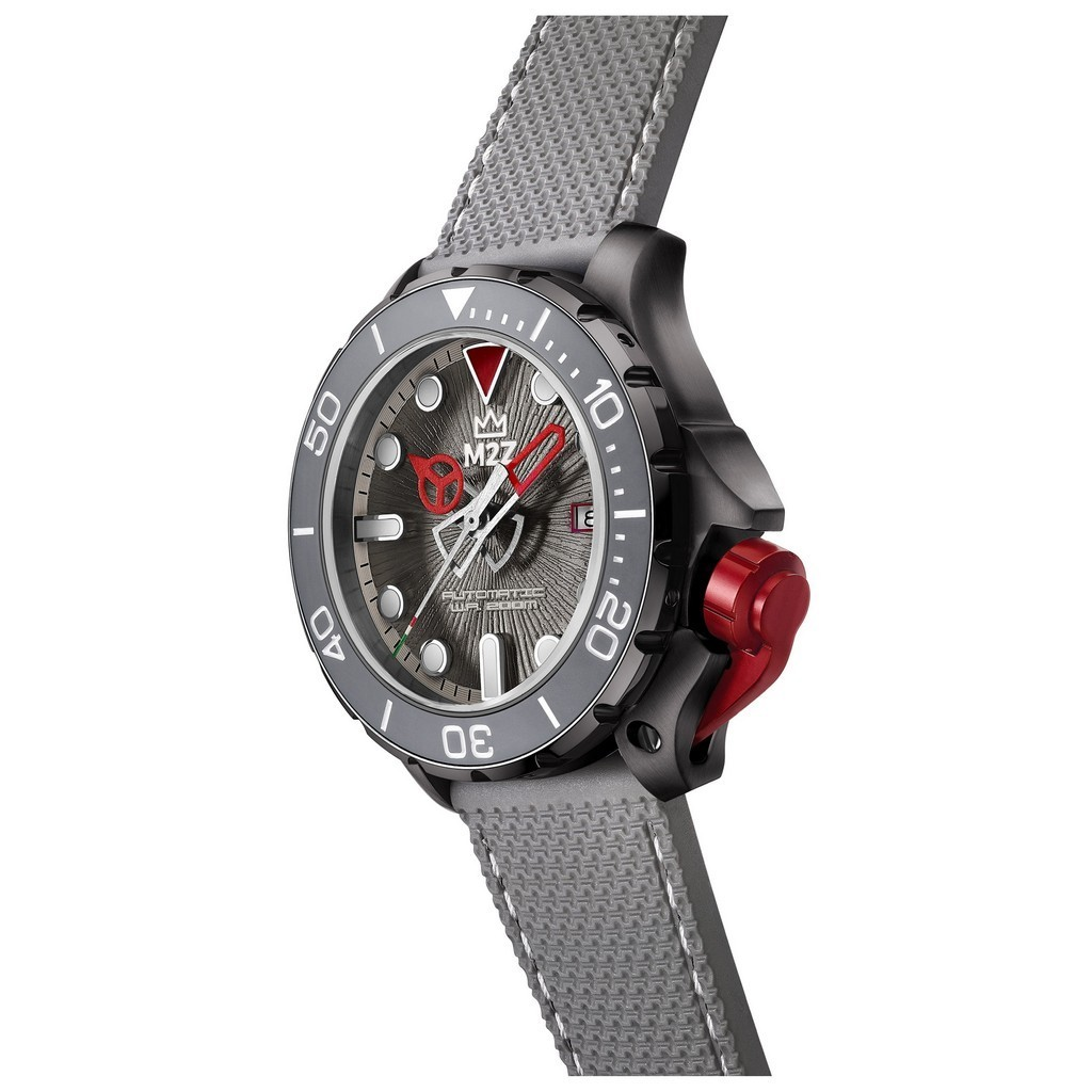 M2Z Diver 200 Sapphire Glass Grey Strap Grey Dial Automatic 200-004 200M Men's Watch