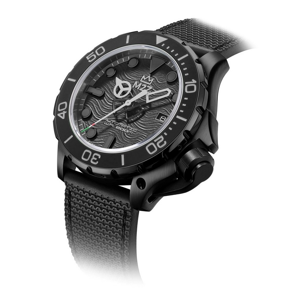 M2Z Diver 200 Sapphire Glass Black Strap Black Dial Automatic Diver's 200-009 200M Men's Watch