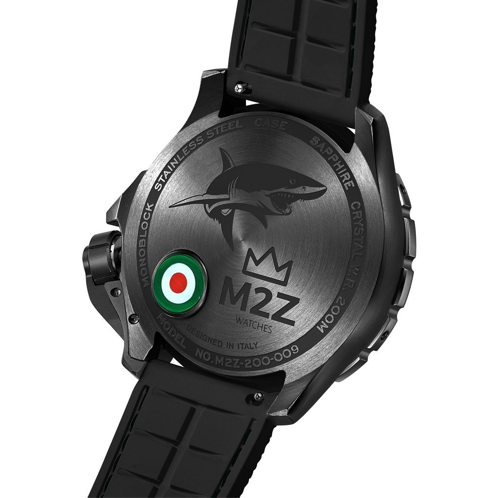 M2Z Diver 200 Sapphire Glass Black Strap Black Dial Automatic Diver's 200-009 200M Men's Watch