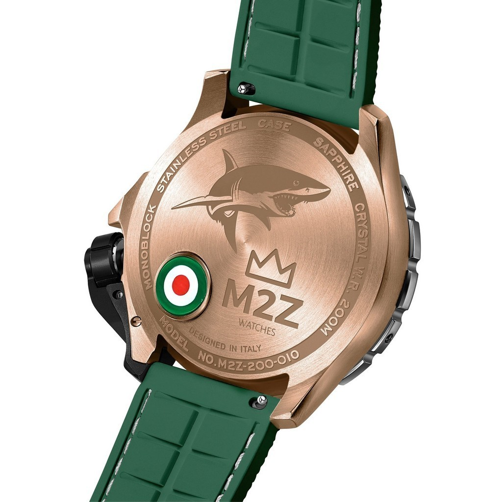 M2Z Diver 200 Sapphire Glass Green Strap Green Dial Automatic Diver's 200-010 200M Men's Watch