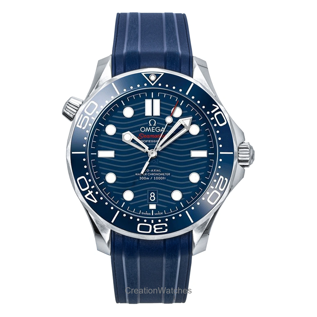 Omega Seamaster Rubber Strap 青文字盤 自動巻き ダイバーズ 210.32.42.20.03.001 300m防水 メンズ腕時計