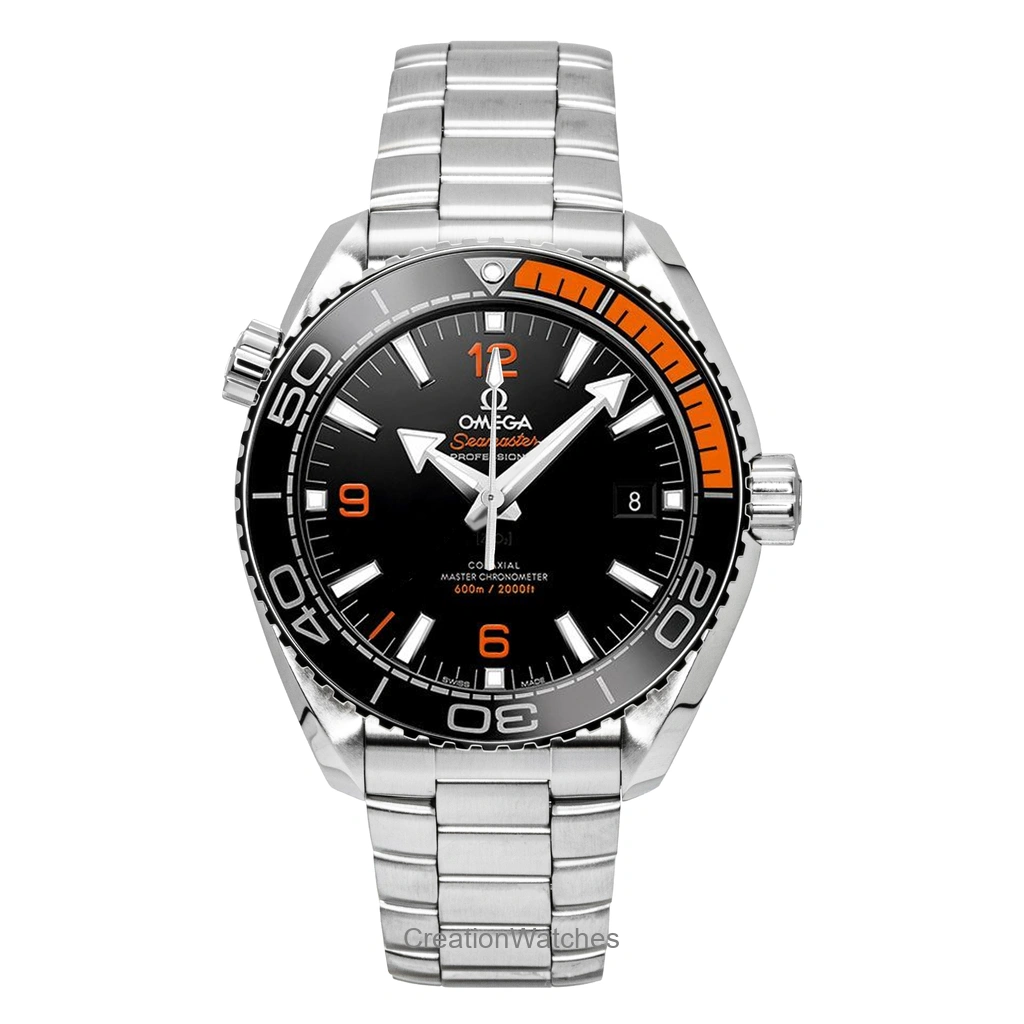 Omega Seamaster Planet Ocean ステンレススチール 黒文字盤 自動巻き ダイバーズ 215.30.44.21.01.002 600m防水 メンズ腕時計