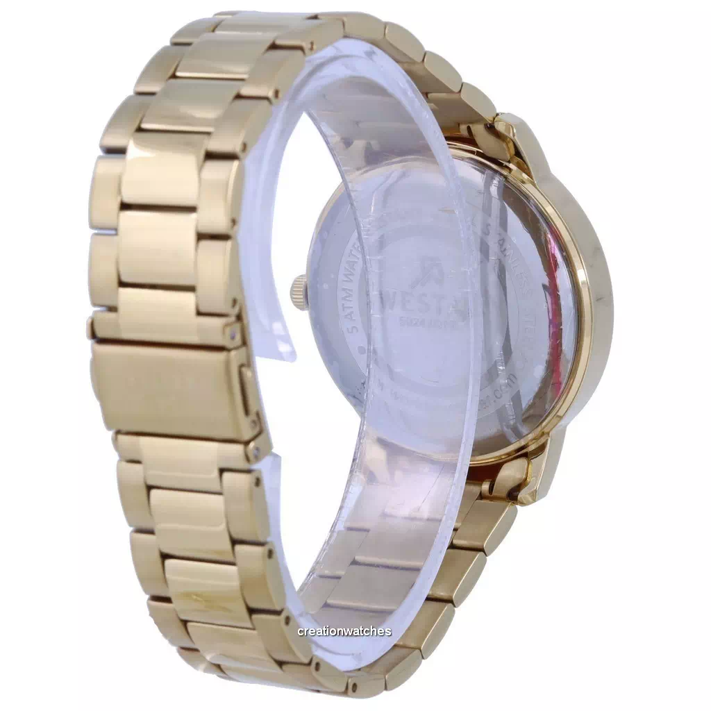 Westar Silver Dial Gold Tone Stainless Steel Quartz 50243 GPN 102 Men's Watch