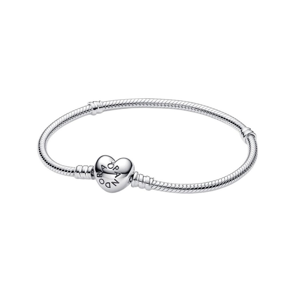 Pandora Heart Clasp Snake Chain Bracelet 590719-19 For Women