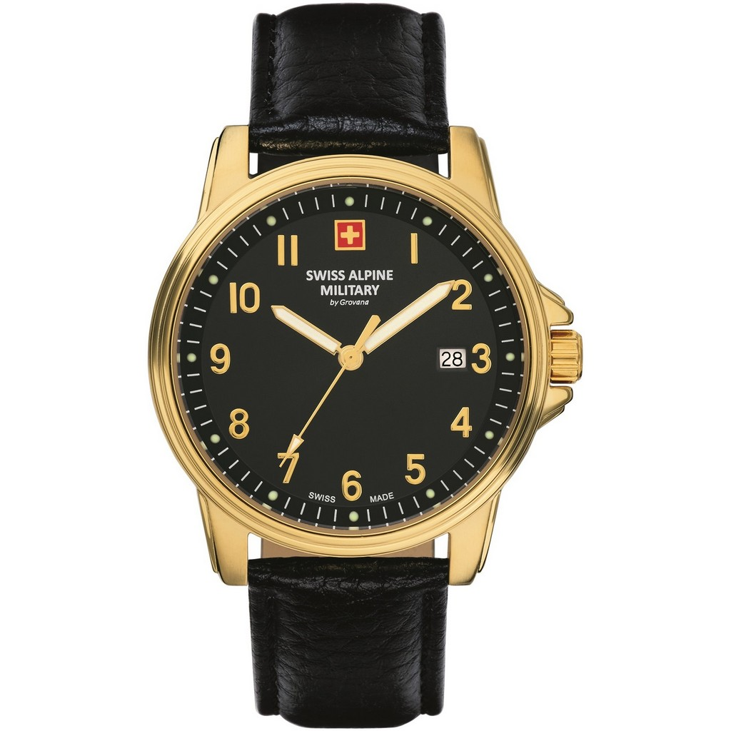 Swiss Alpine Military de Grovana Leader Black Dial Quartz 7011.1517 100M Reloj para hombre