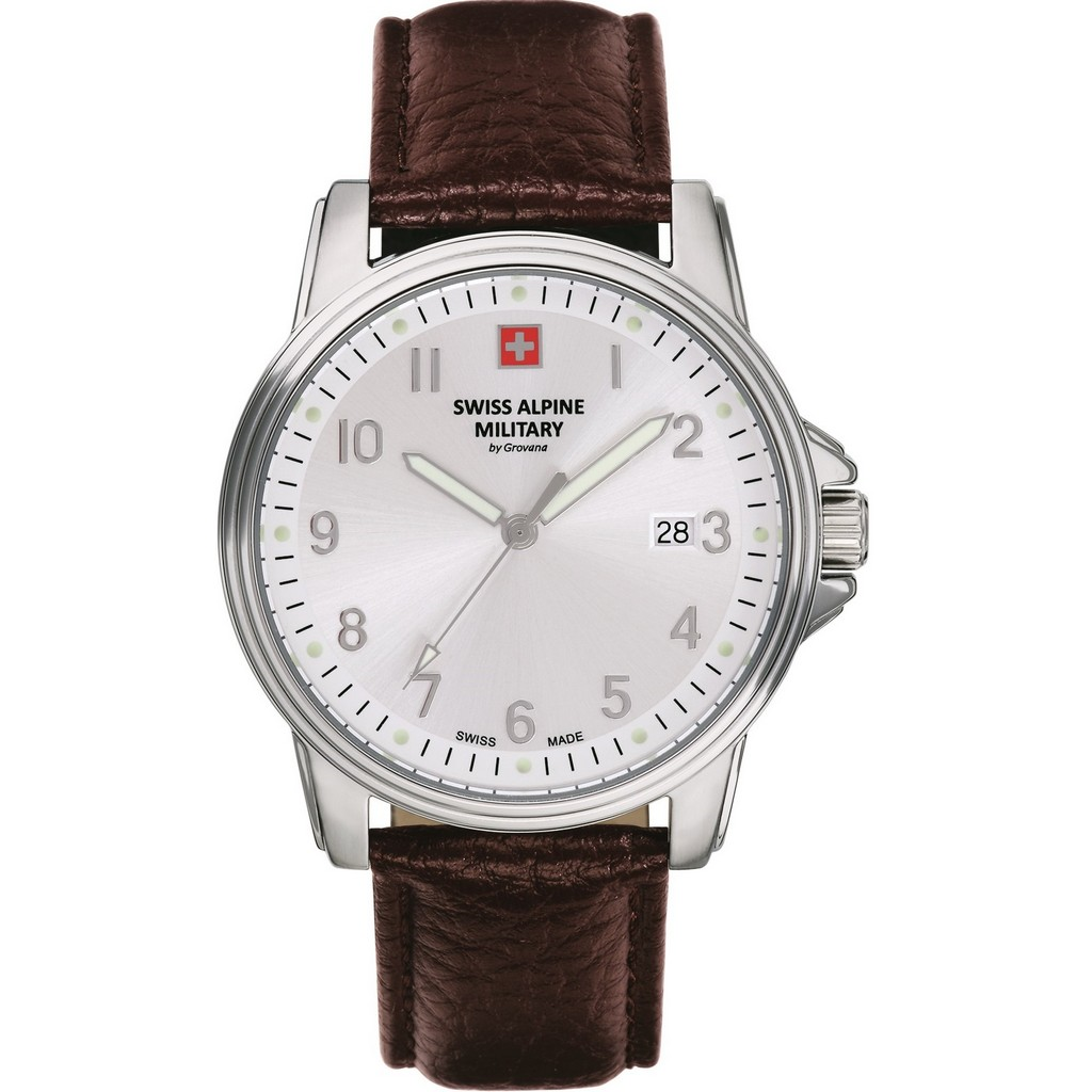 Swiss Alpine Military de Grovana Leader Silver Dial Quartz 7011.1532 100M Reloj para hombre
