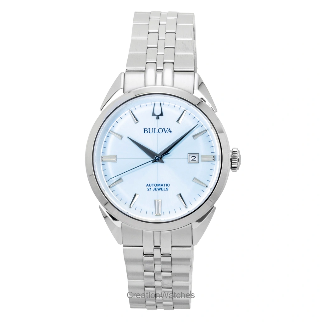 Bulova Sutton ステンレススチール Ice 青文字盤 自動巻き 96B423 メンズ腕時計