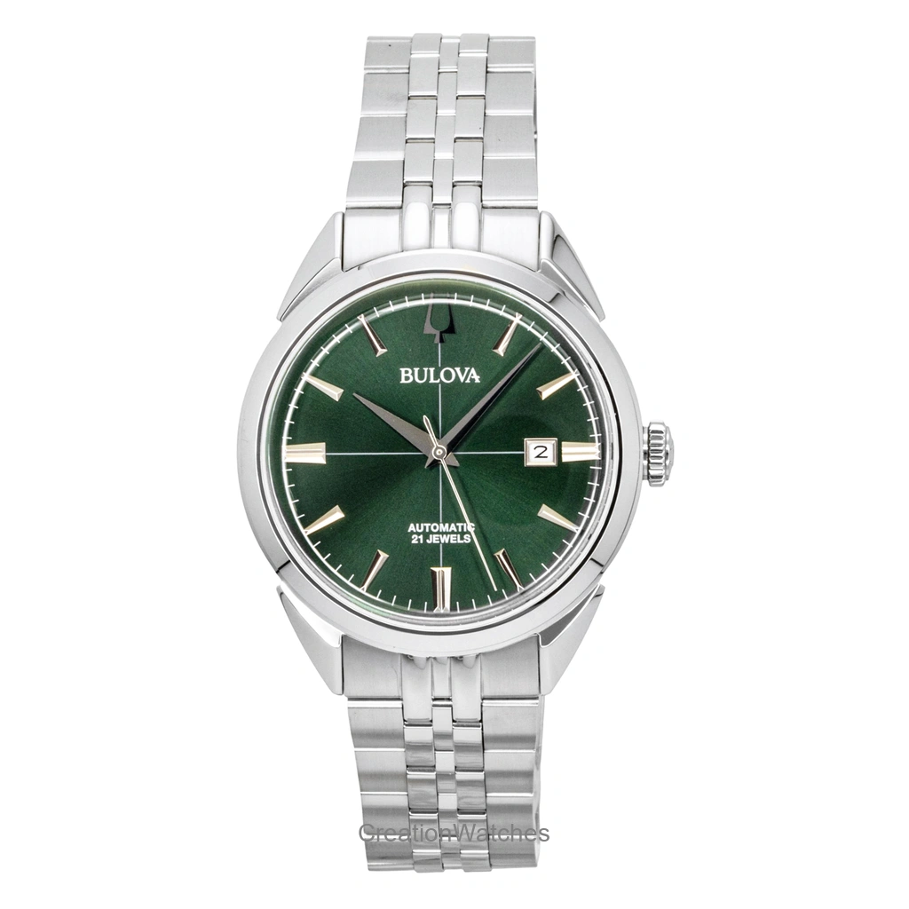 Bulova Sutton ステンレススチール 緑文字盤 自動巻き 96B424 メンズ腕時計