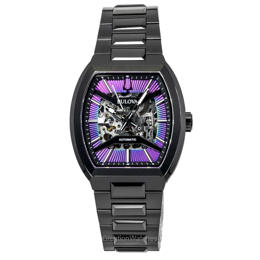 Bulova Maquina ステンレススチール Multicolor Semi-Skeleton Dial 自動巻き 98A320 メンズ腕時計