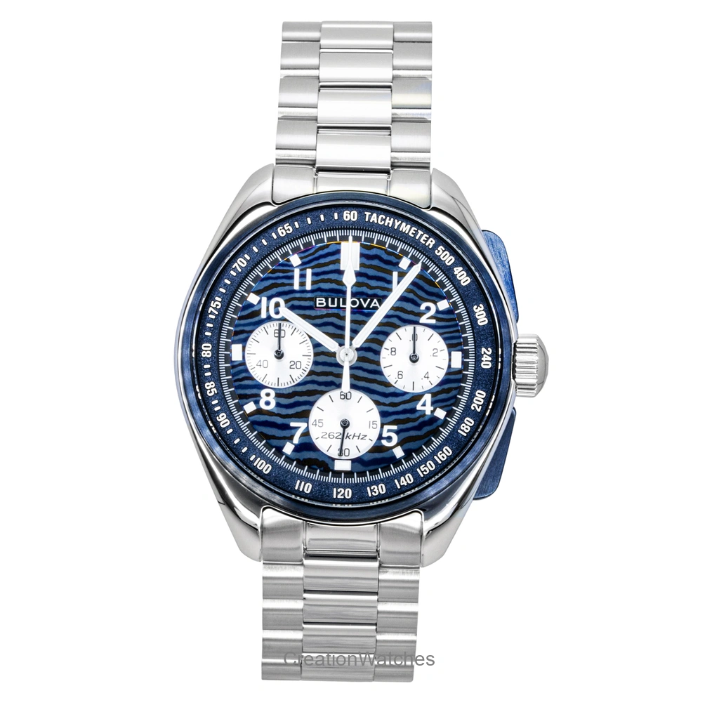 Bulova Lunar Pilot Timascus クロノグラフ 150th Anniversary 限定品 青文字盤 クォーツ 98A329 メンズ腕時計