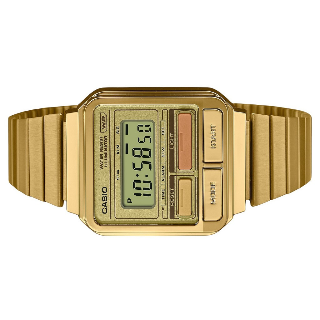 Casio Vintage Digital Gold Ion Plated Stainless Steel Quartz A120WEG-9A  Unisex Watch