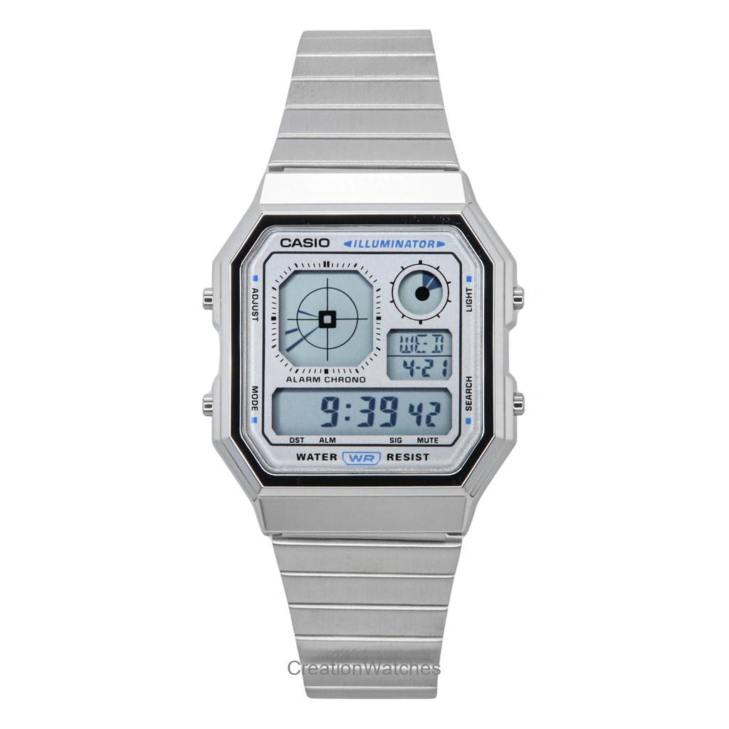 Casio ビンテージ デジタル ステンレススチール クォーツ A130WE-7A ユニセックス腕時計