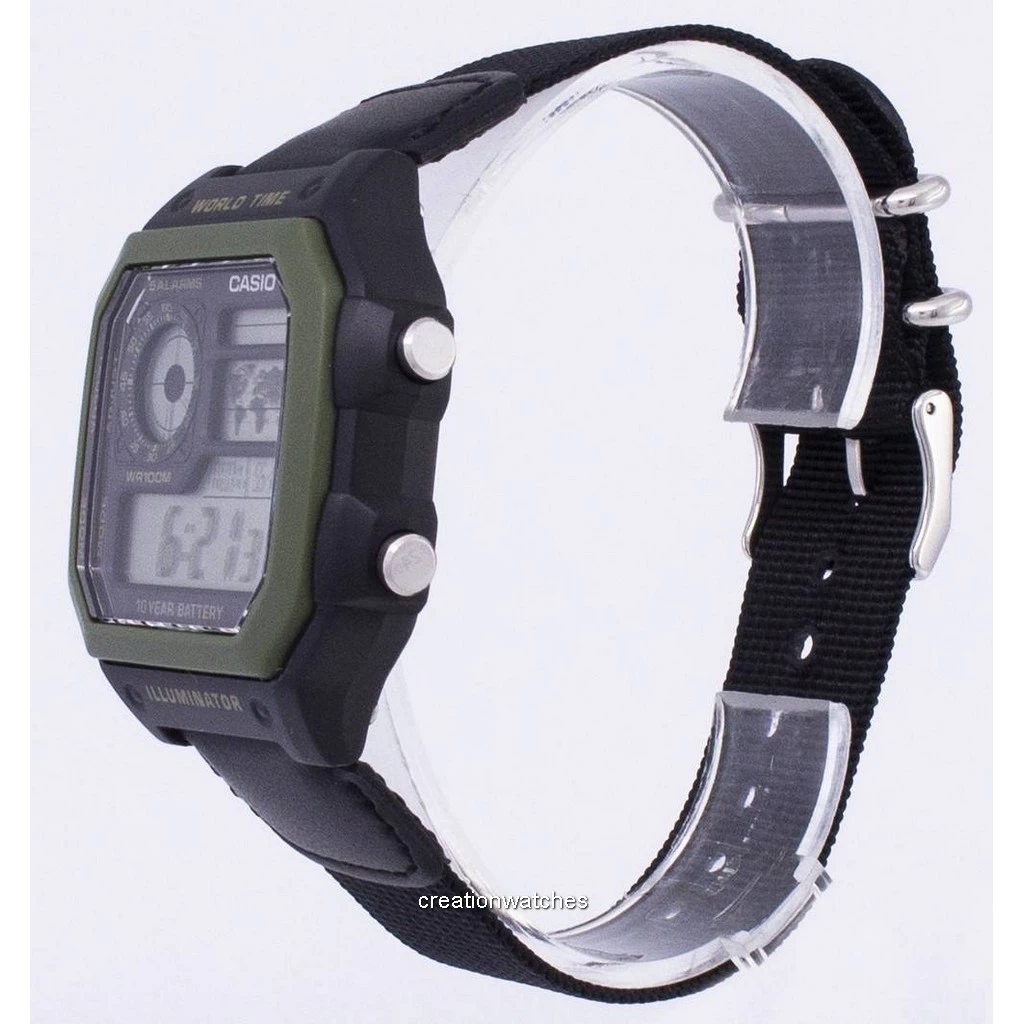 นาฬิกาข้อมือผู้ชาย Casio Youth Series Digital World Time AE-1200WHB-1BVDF AE-1200WHB-1BV