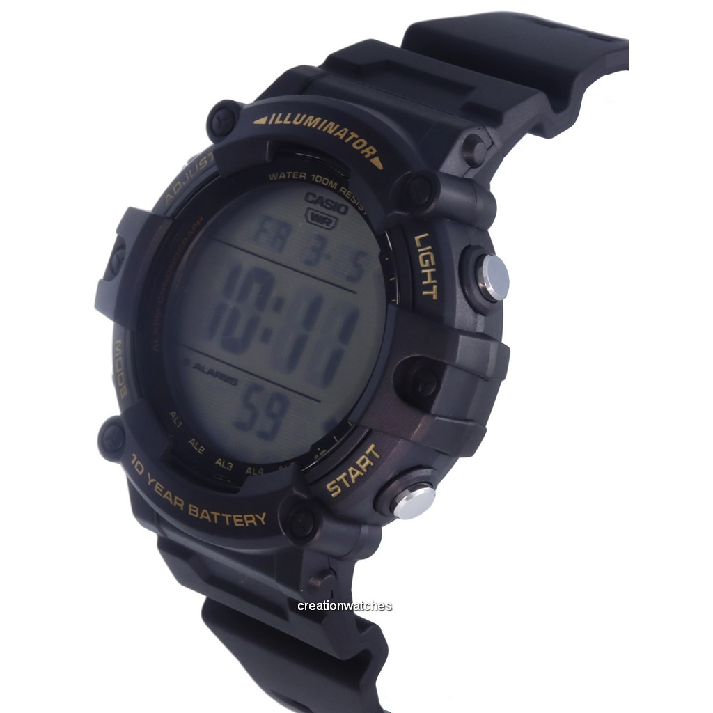 Relógio Casio Digital Resina Quartzo AE-1500WHX-1A AE1500WHX-1 100M Relógio Masculino