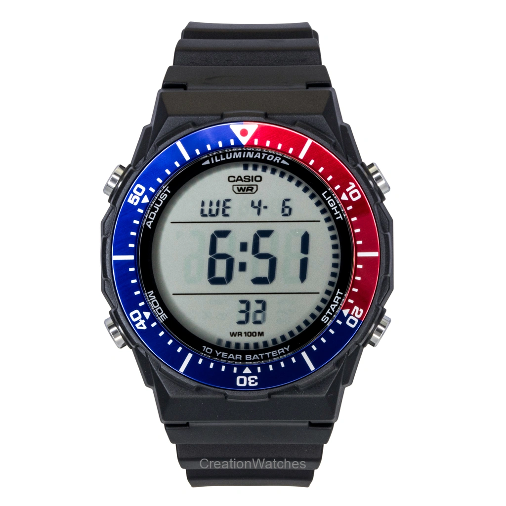 Casio Multifunctional デジタル 樹脂ベルト Pepsi Bezel クォーツ AE-1700H-1A2V 100m防水 メンズ腕時計