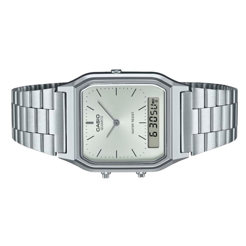 Casio Vintage Analog Digital White Dial Quartz AQ-230A-7A Womens Watch