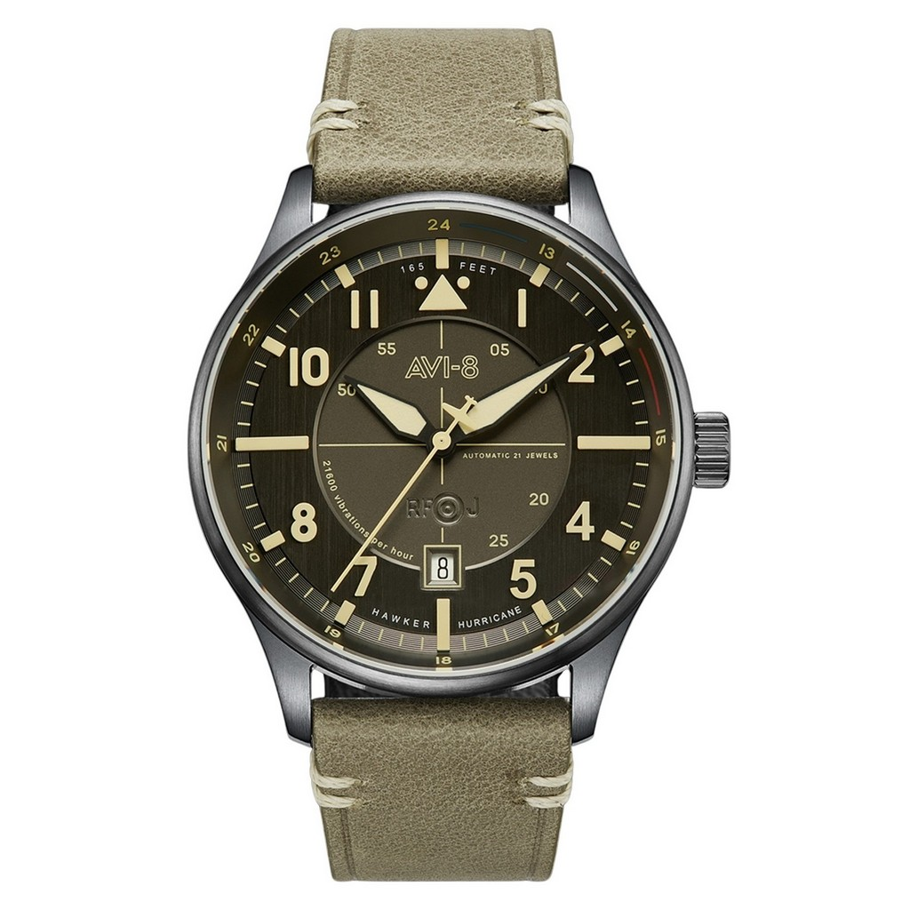 AVI-8 Hawker Hurricane Kent 自動巻き Stanton レザーベルト Grey Dial AV-4094-04 メンズ腕時計
