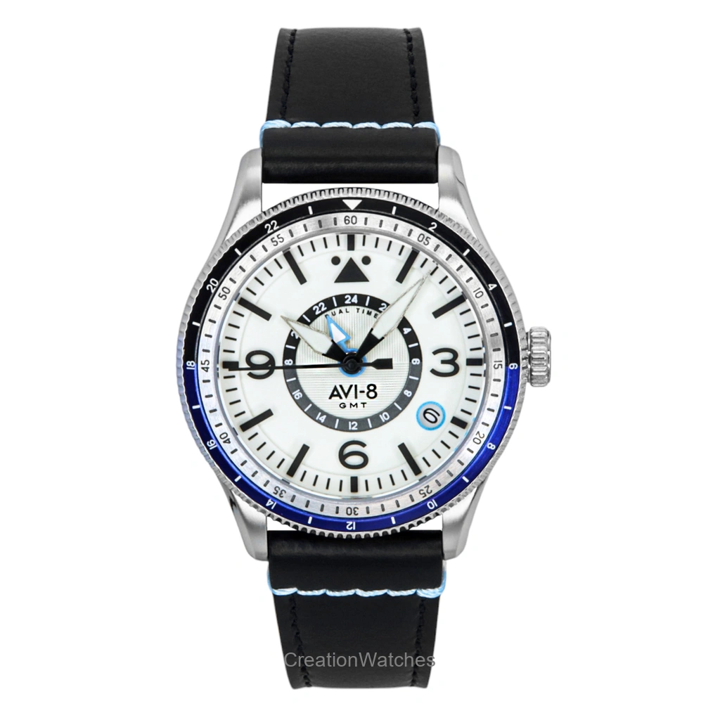 AVI-8 フライボーイ エアマスター GMT レザーストラップ ホワイト 