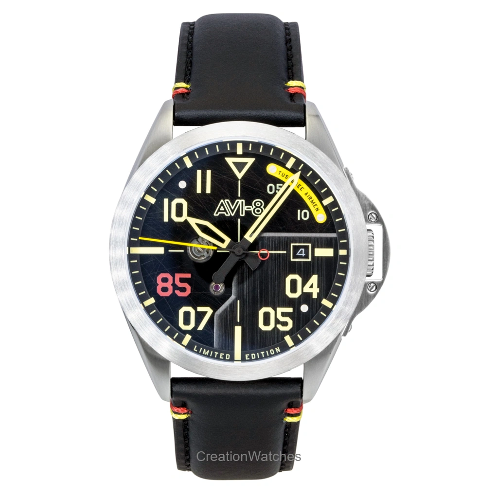 AVI-8 P-51 Mustang Patriot 自動巻き Tuskegee Airmen 85th Anniversary 限定品 黒文字盤 AV-4148-01 メンズ腕時計