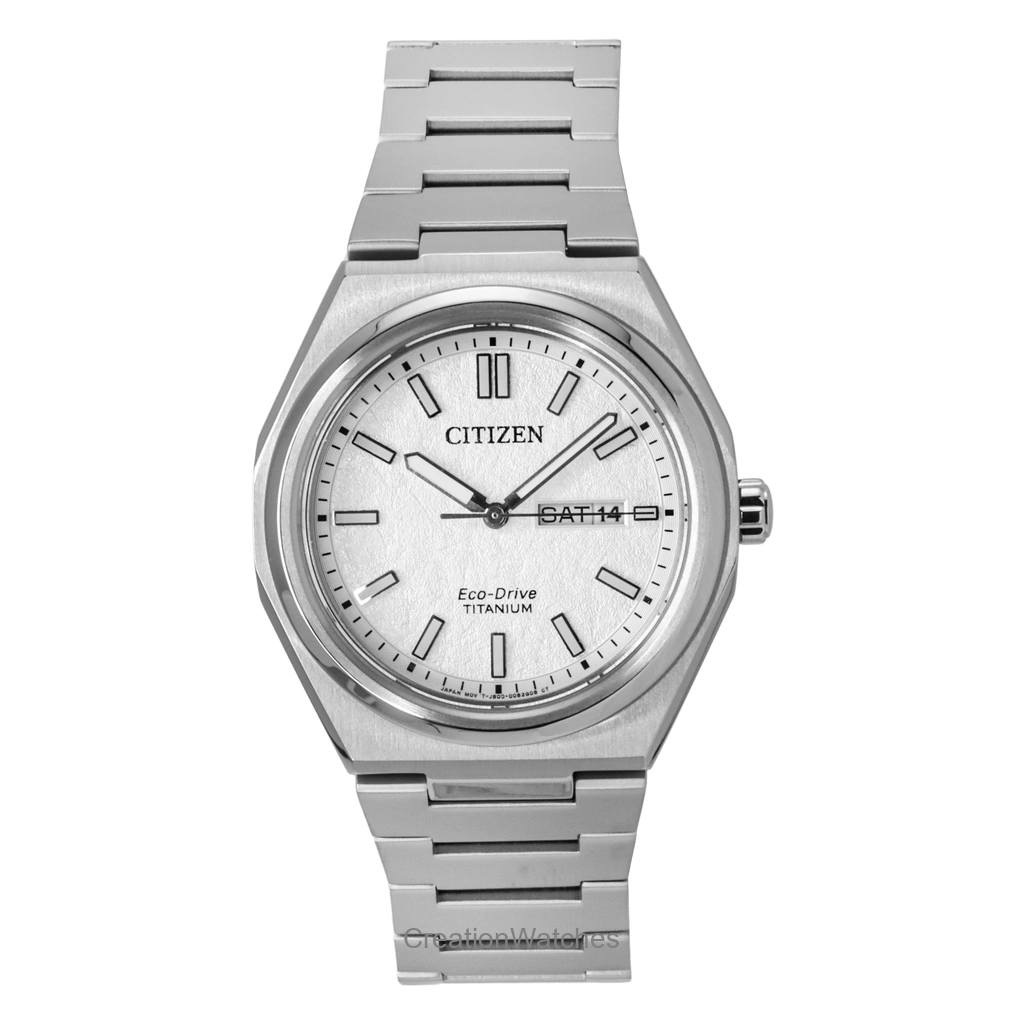 Citizen Zenshin Super Titanium White Dial Eco-Drive AW0130-85A