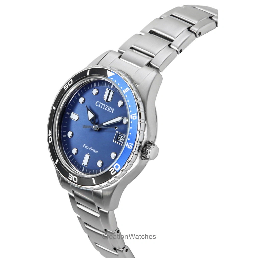 Citizen Eco-Drive Stainless Steel Blue Dial AW1821-89L 100M Unisex