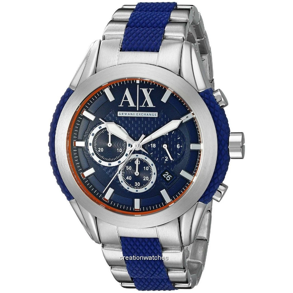 アルマーニエクスチェンジクオーツクロノグラフブルーダイヤルAX1386メンズ腕時計