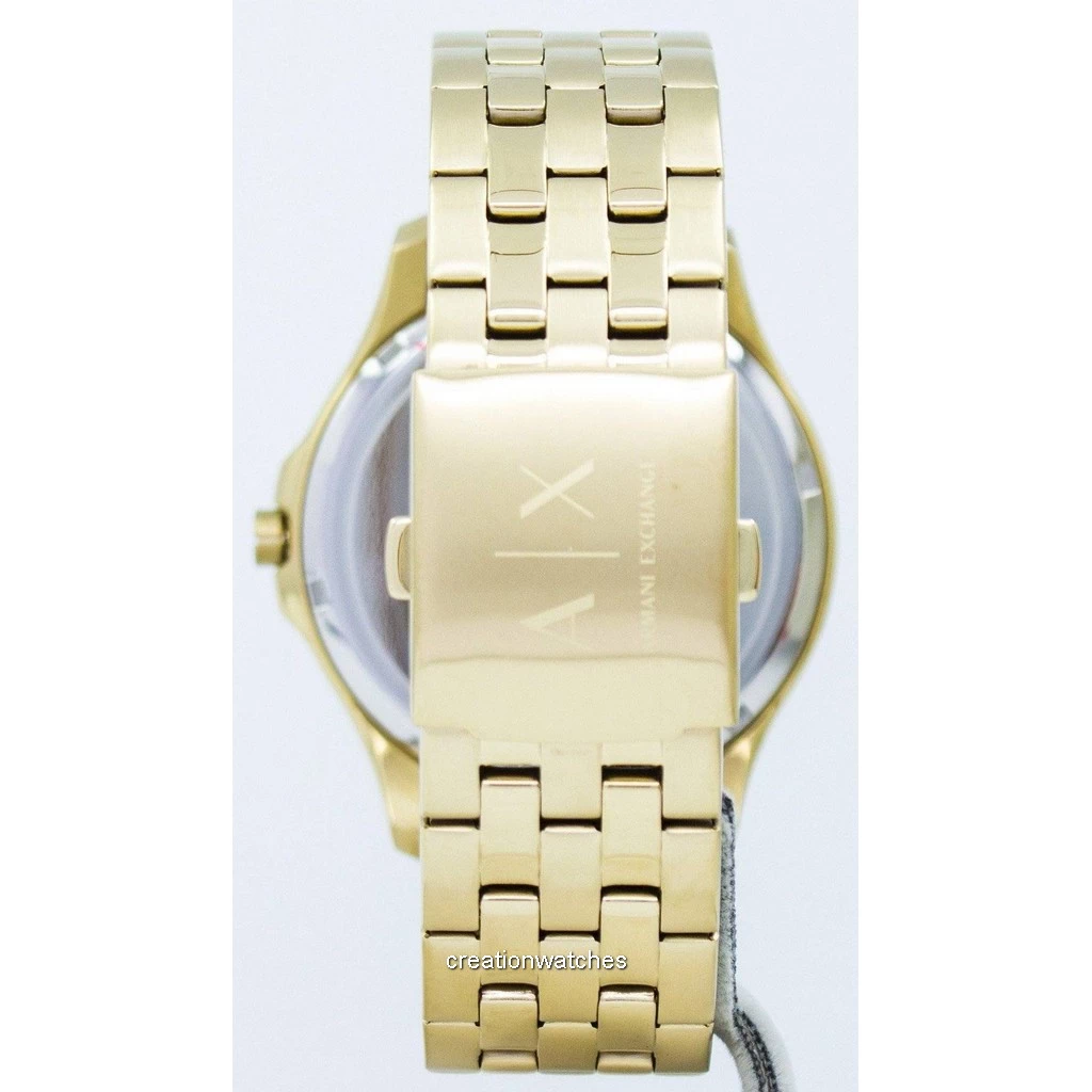 Exchange Steel Quartz Stainless Tone Armani Dial AX2145 Men\'s Black Gold Watch