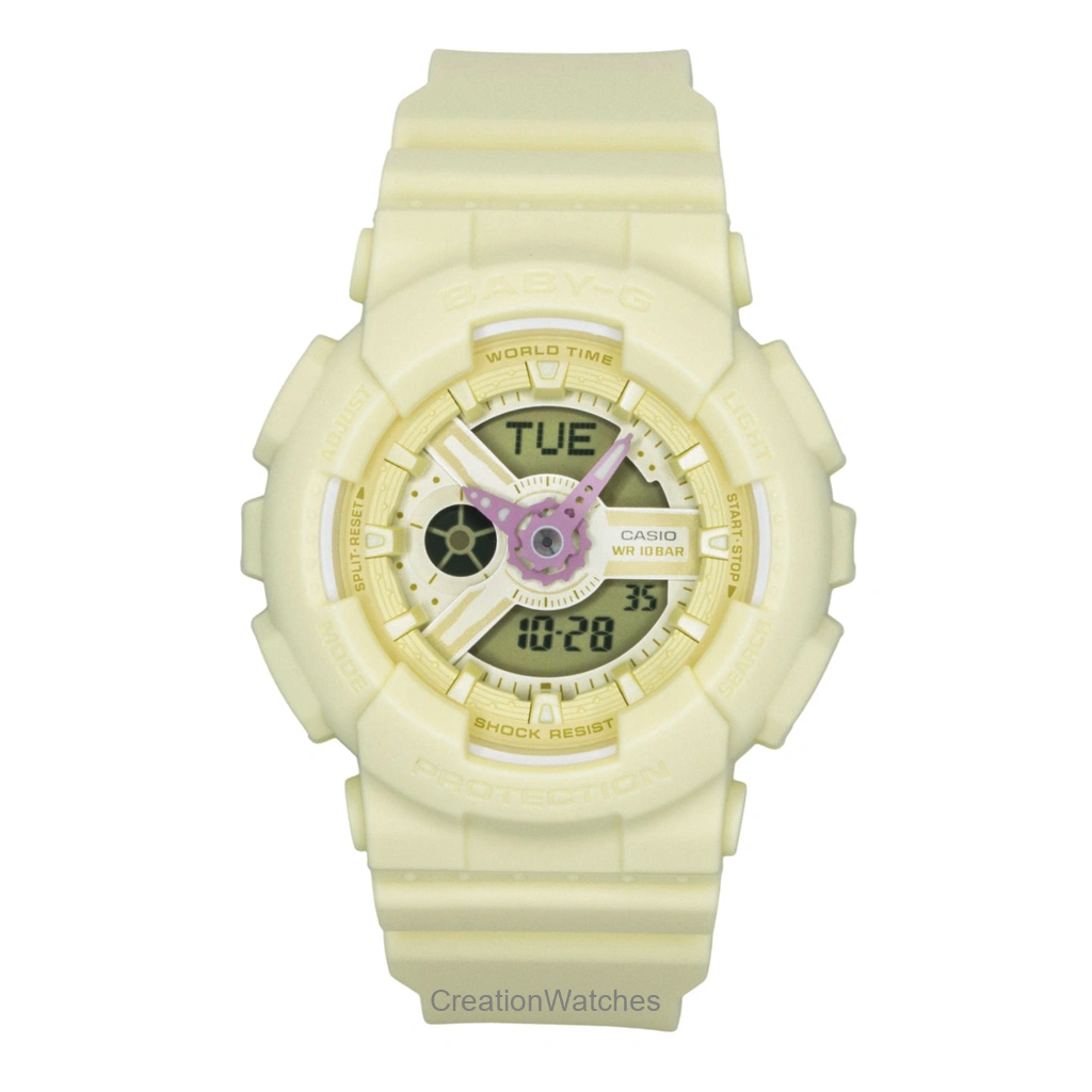 Casio Baby-G アナログデジタル 樹脂ベルト Yellow Dial クォーツ BA-110AH-9A 100m防水 レディース腕時計