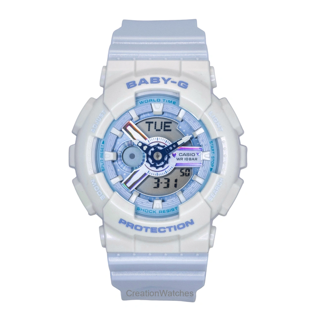 Casio Baby-G アナログデジタル 樹脂ベルト 青文字盤 クォーツ BA-110PD-2A 100m防水 レディース腕時計