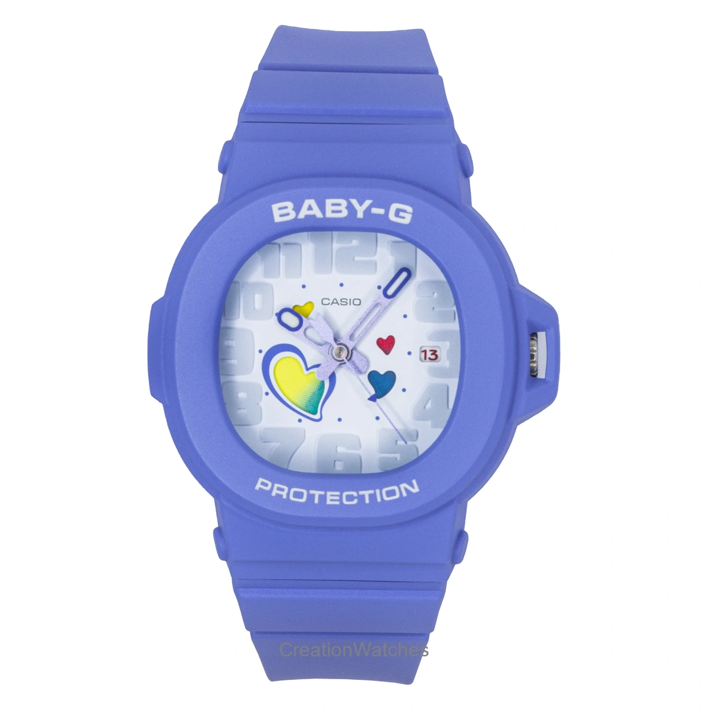 Casio Baby-G アナログ Playful Hearts Series 白文字盤 クォーツ BGA-10-6A 100m防水 レディース腕時計