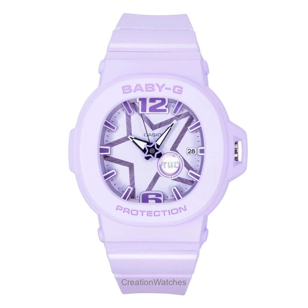 Casio Baby-G アナログ 樹脂ベルト Purple Dial クォーツ BGA-10D-6A 100m防水 レディース腕時計