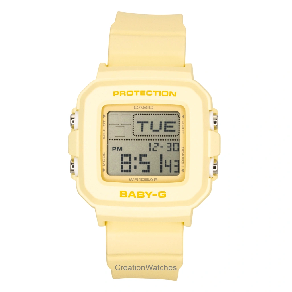 Casio Baby-G デジタル Yellow 樹脂ベルト クォーツ BGD-10KH-9 100m防水 レディース腕時計