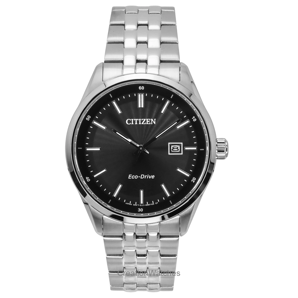 CITIZEN エコドライブ　ブラック ステンレススチール シチズン エコドライブ ステンレススチール ブラックダイヤル