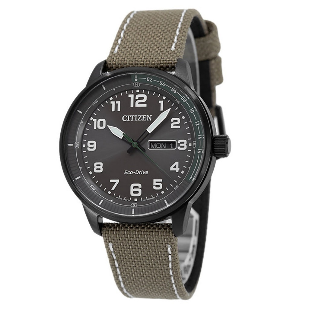 シチズン エコドライブ ナイロン ストラップ ブラウン ダイヤル BM8595-16H 100M メンズ腕時計