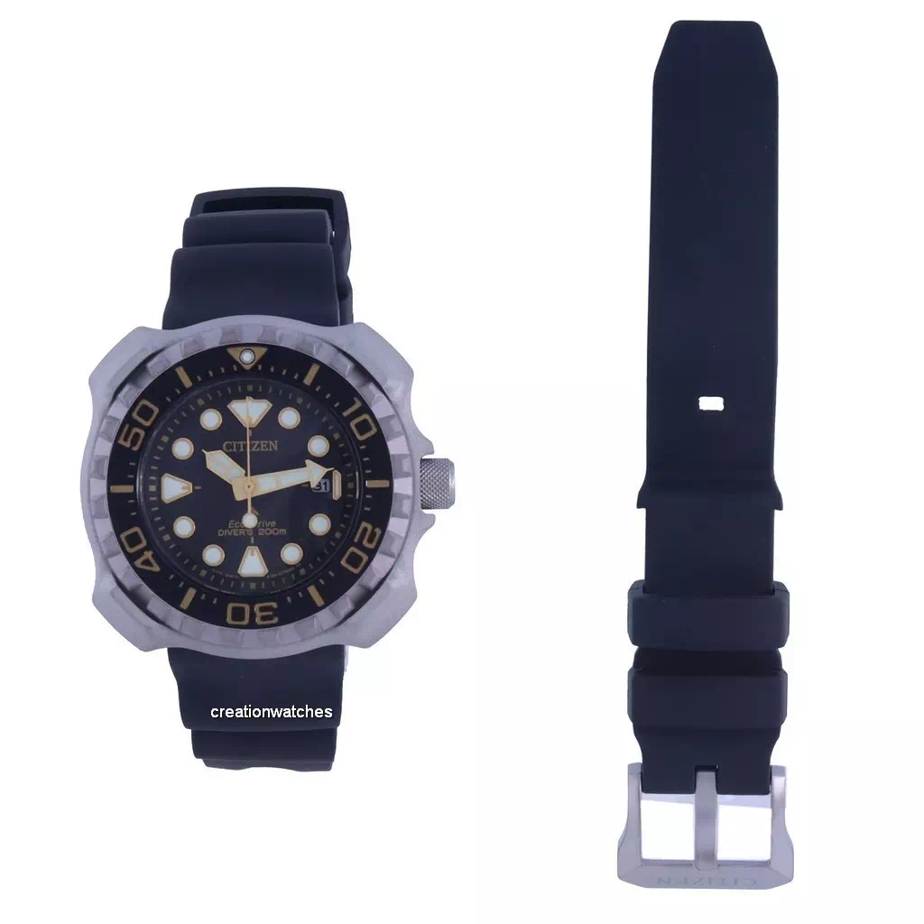 Citizen Promaster Marine Black dial Eco-Drive Diver's BN0220-16E 200M นาฬิกาผู้ชาย