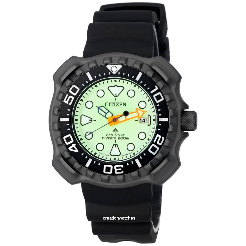 Citizen Promaster Marine Super Titanium Full Luminous Dial Eco-Drive Diver's BN0227-17X 200M Men's Watch With Extra Strap