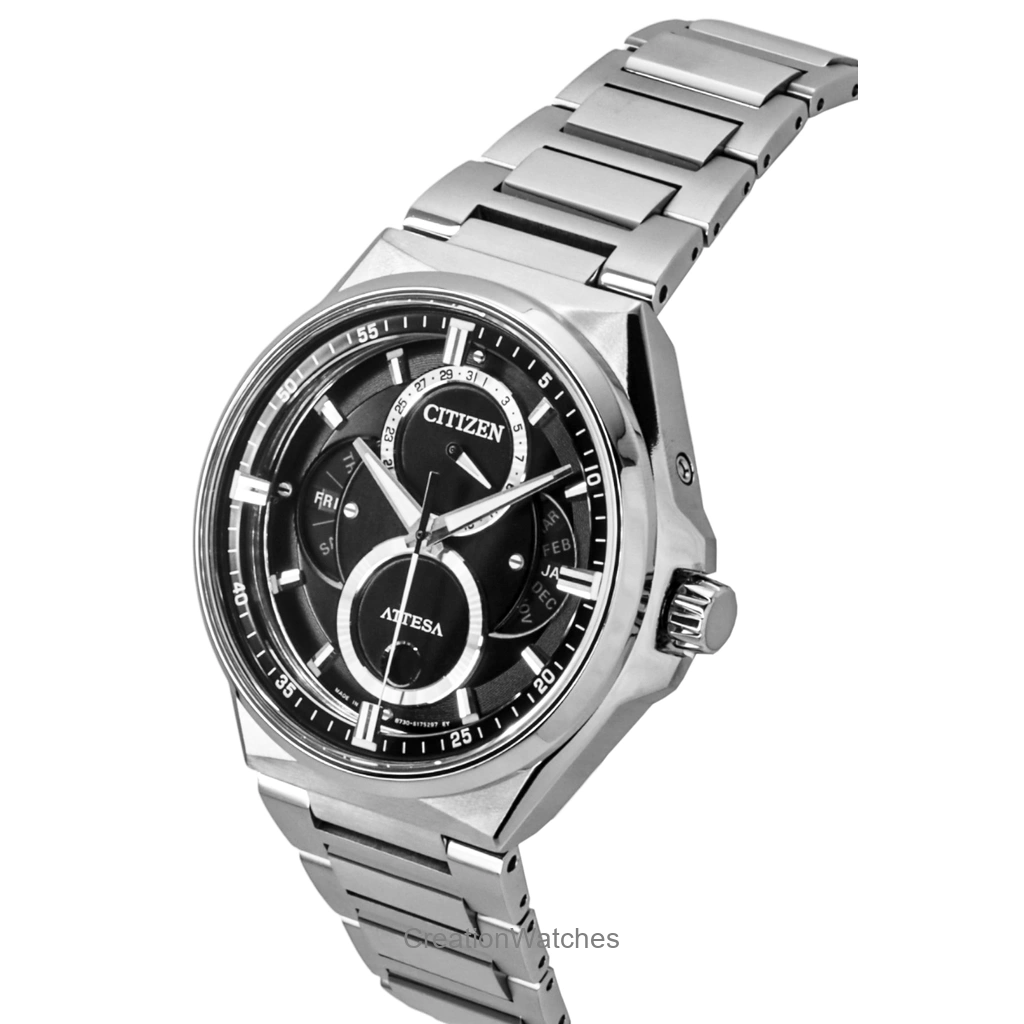 Citizen Attesa Super Titanium Moon Phase Black Dial Eco-Drive