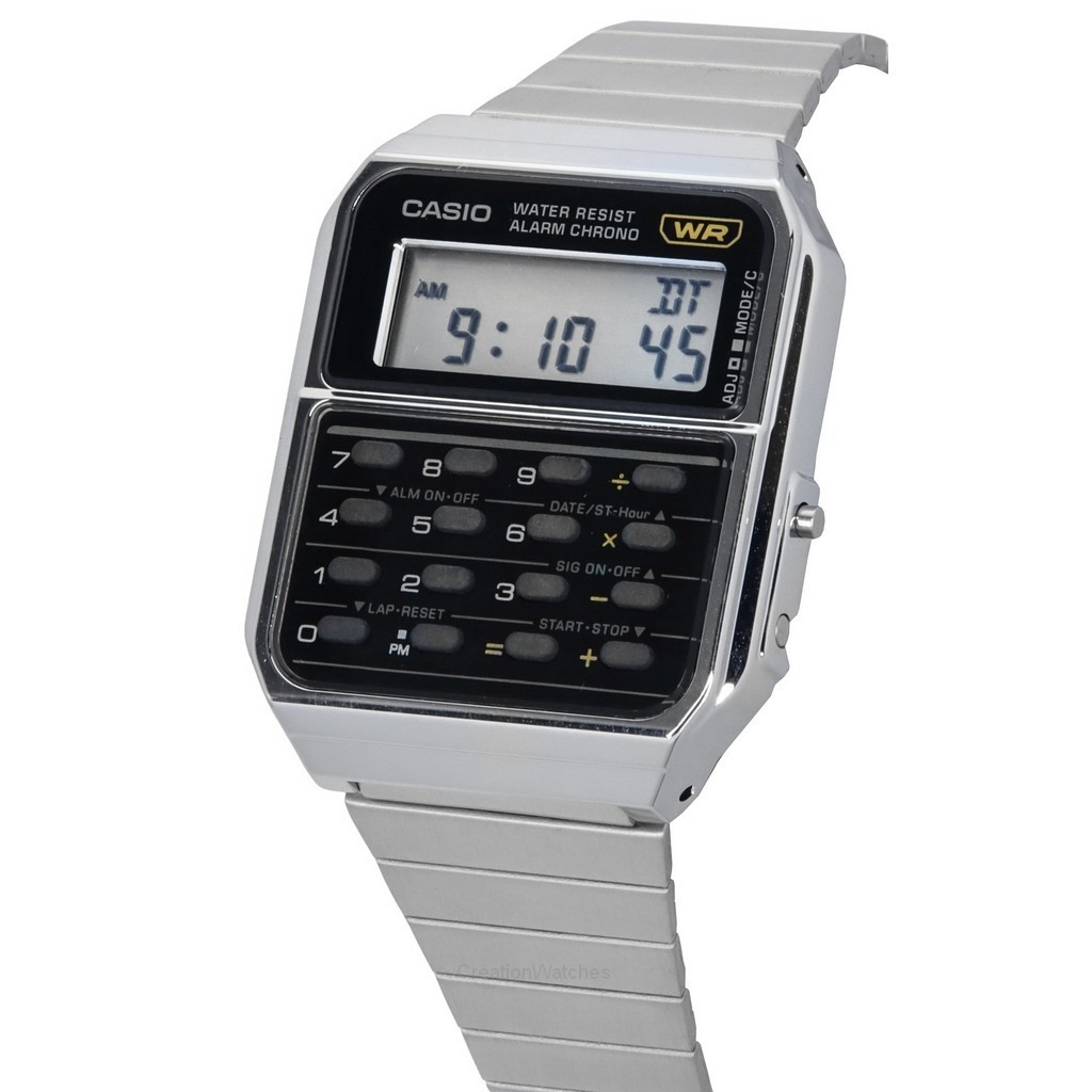 Orologio da uomo Casio vintage con calcolatrice digitale in acciaio  inossidabile al quarzo CA-500WE-1A it