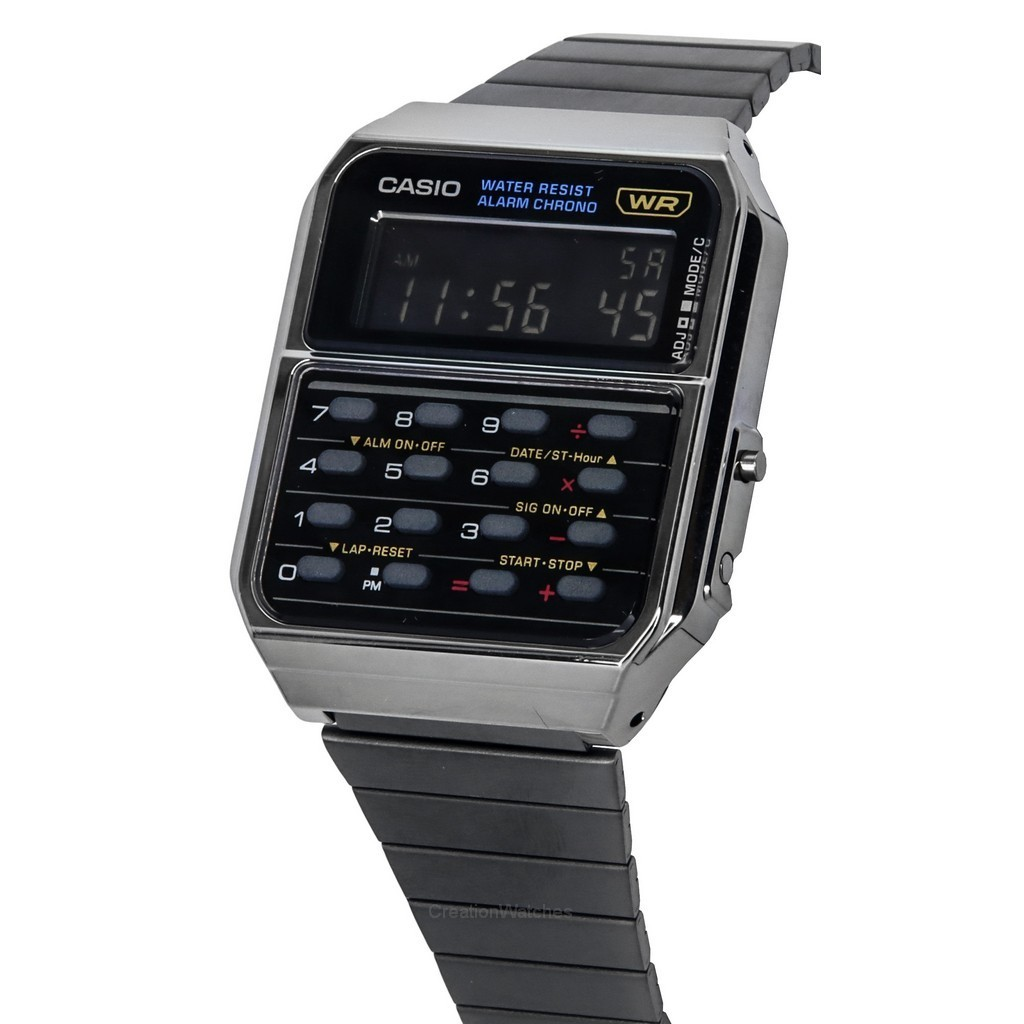 Orologio da uomo Casio vintage con calcolatrice digitale in acciaio  inossidabile al quarzo CA-500WEGG-1B it