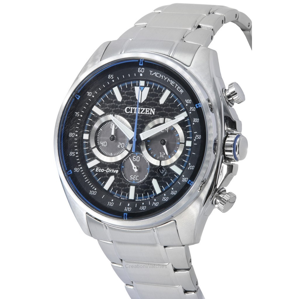 Citizen Eco-Drive Chronograph Stainless Steel Black Dial CA4560-81E ...