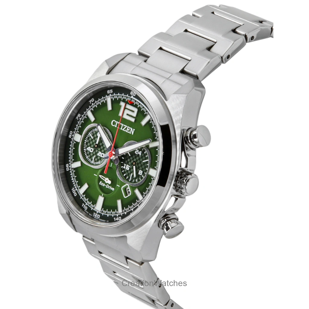 Citizen Eco-Drive Chronograph Stainless Steel Green Dial CA4640
