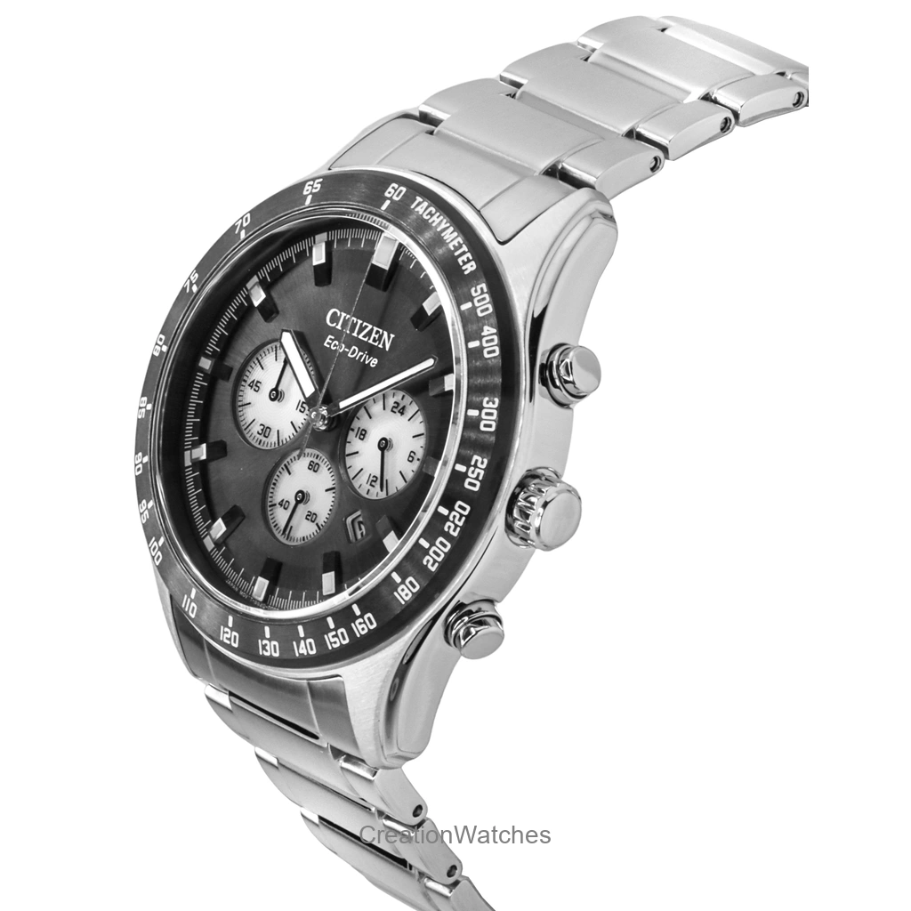Citizen Eco-Drive Chronograph Stainless Steel Black Dial CA4674