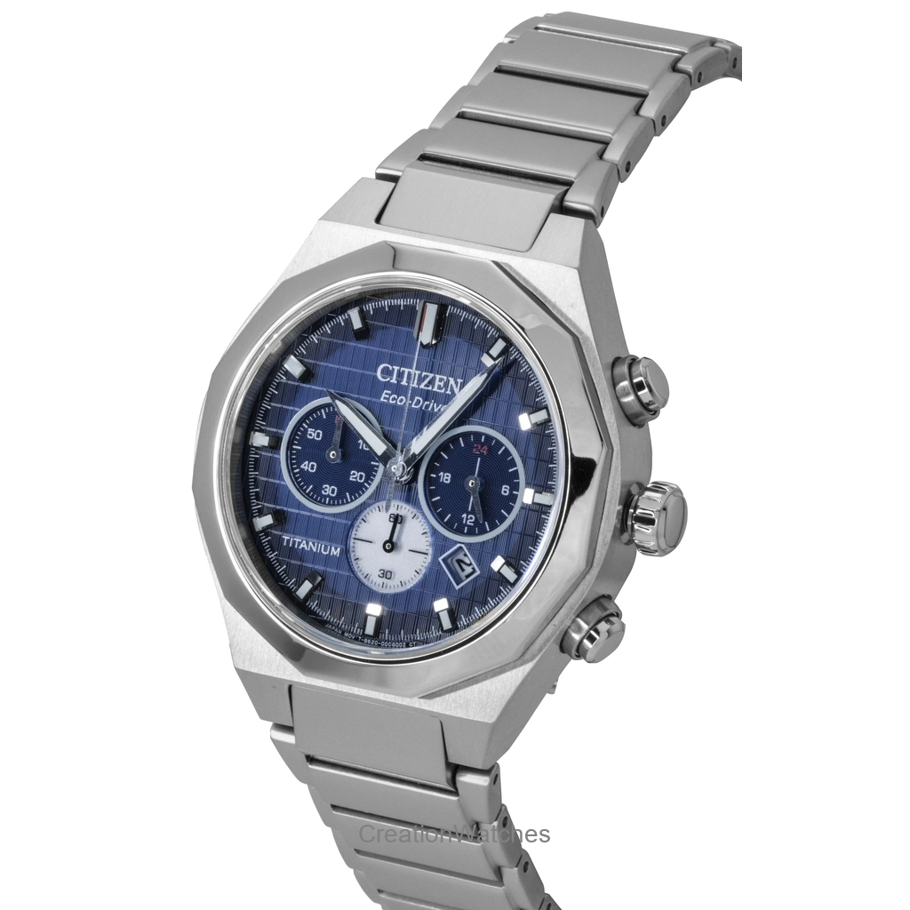 Citizen Zenshin Senkei Chronograph Super Titanium Blue Dial Eco